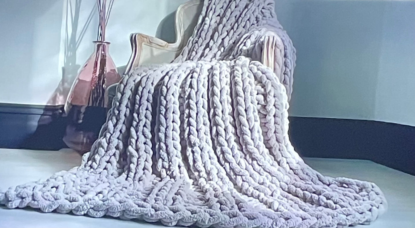 Double Rib Stitch Chunky Knit Blanket