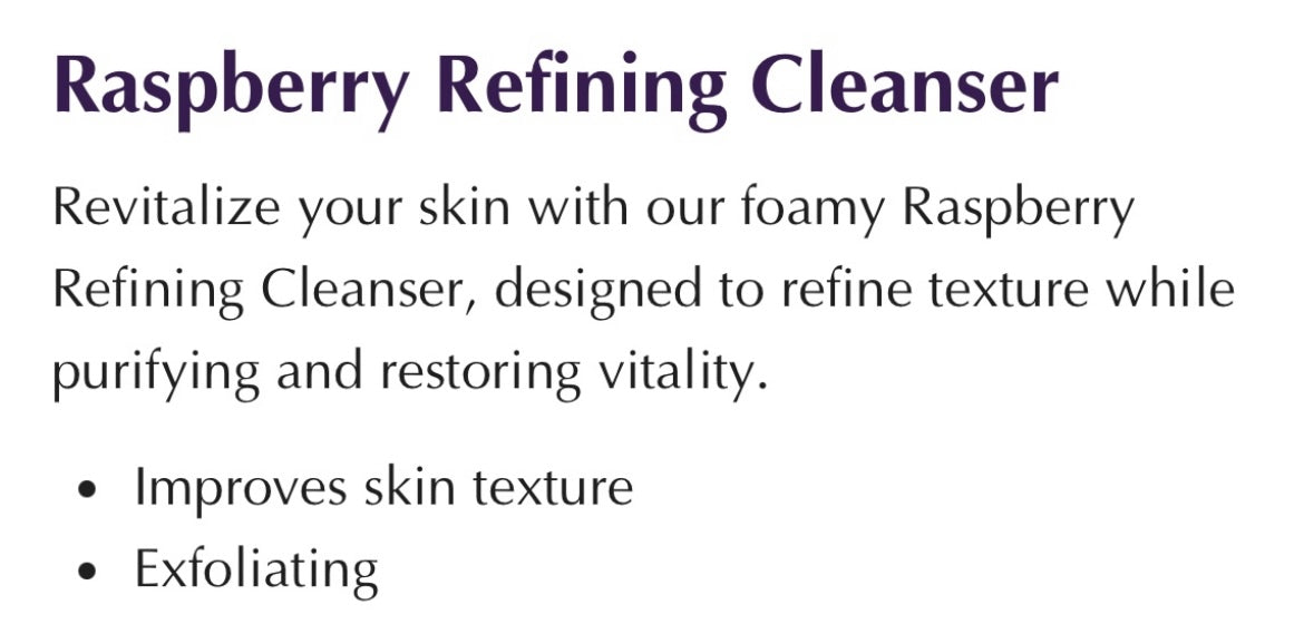 Skin Script rx raspberry refining cleanser