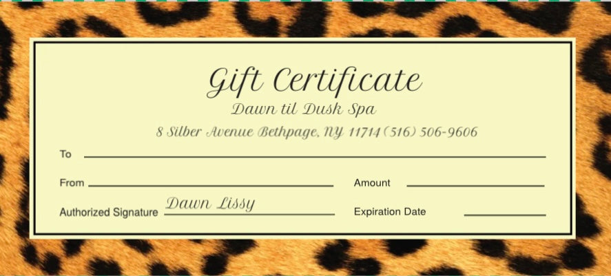 Gift certificates