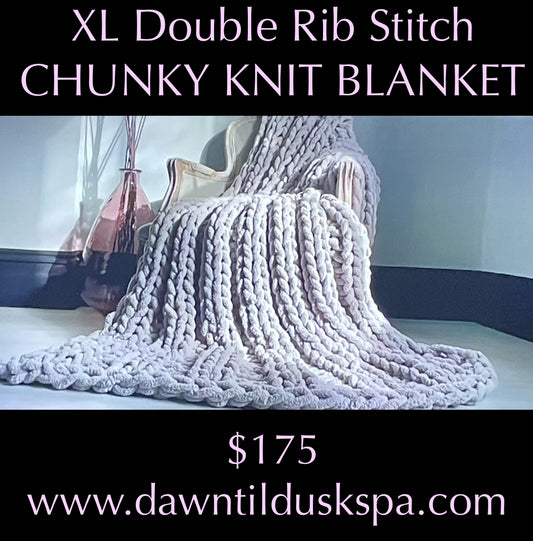 Double Rib Stitch Chunky Knit Blanket
