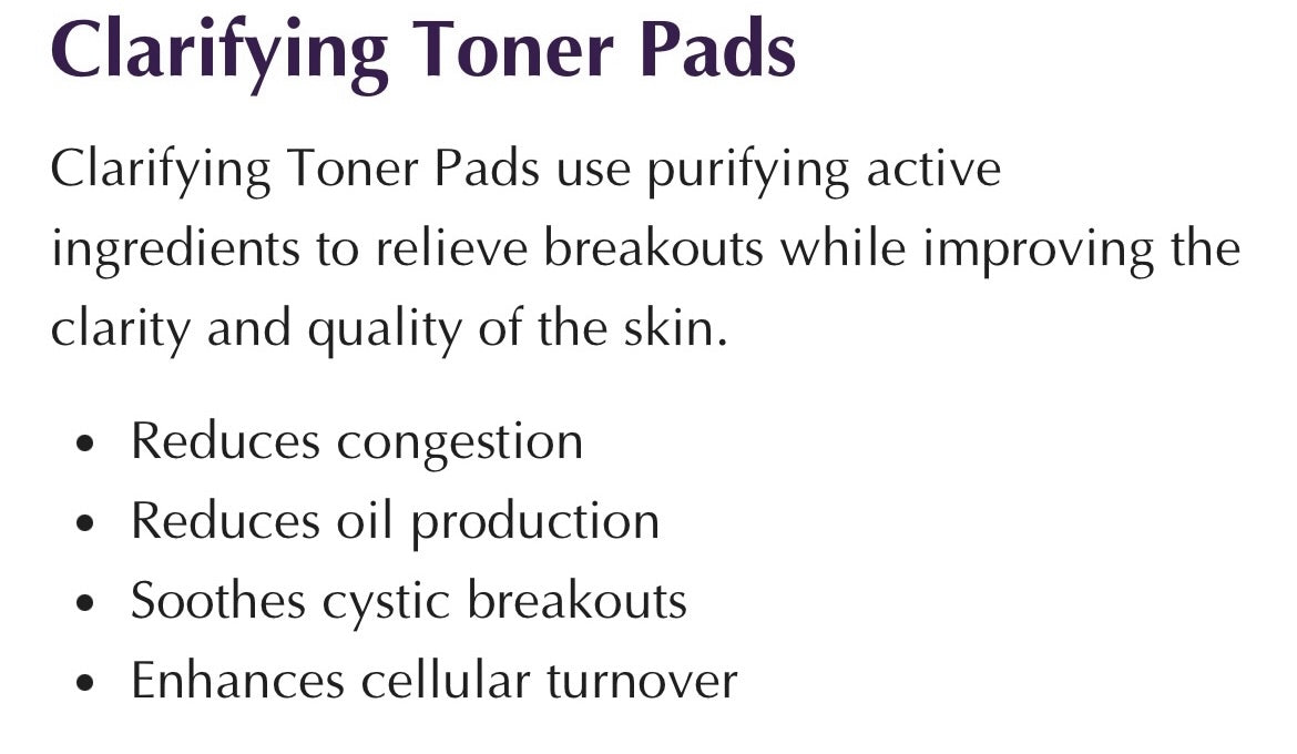 Skin Script rx clarifying toner pads